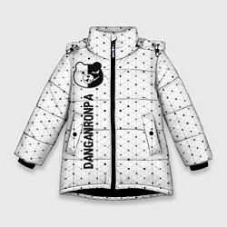 Куртка зимняя для девочки Danganronpa glitch на светлом фоне: по-вертикали, цвет: 3D-черный