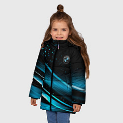 Куртка зимняя для девочки BMW sign БМВ, цвет: 3D-черный — фото 2