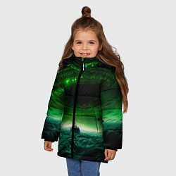 Куртка зимняя для девочки Космический шторм, цвет: 3D-красный — фото 2