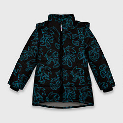 Куртка зимняя для девочки Соник паттерн, цвет: 3D-светло-серый