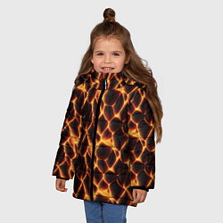 Куртка зимняя для девочки Раскалённые камни лавы, цвет: 3D-красный — фото 2