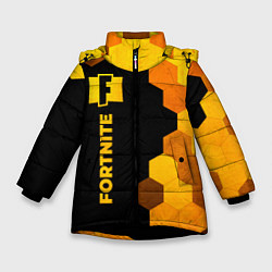 Зимняя куртка для девочки Fortnite - gold gradient: по-вертикали