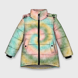 Куртка зимняя для девочки Тай-дай болотный, цвет: 3D-светло-серый