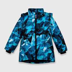 Куртка зимняя для девочки Кристаллическая текстура, цвет: 3D-черный
