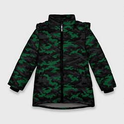 Куртка зимняя для девочки Точечный камуфляжный узор Spot camouflage pattern, цвет: 3D-светло-серый