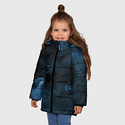 Куртка зимняя для девочки Синий туман текстура от нейросети, цвет: 3D-черный — фото 2