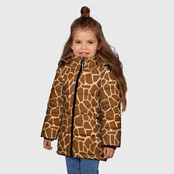 Куртка зимняя для девочки Пятнистая шкура жирафа, цвет: 3D-черный — фото 2