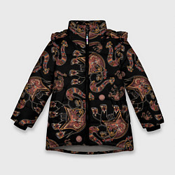 Куртка зимняя для девочки Слон индийский, цвет: 3D-светло-серый