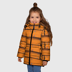 Куртка зимняя для девочки Оранжевый забор, цвет: 3D-светло-серый — фото 2