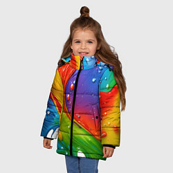 Куртка зимняя для девочки Палитра цветов, цвет: 3D-черный — фото 2