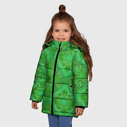 Куртка зимняя для девочки Зеленый орнамент, цвет: 3D-красный — фото 2