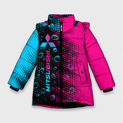 Зимняя куртка для девочки Mitsubishi - neon gradient: по-вертикали