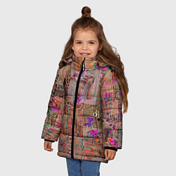 Куртка зимняя для девочки Бохо шик - дух свободы, цвет: 3D-светло-серый — фото 2