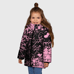 Куртка зимняя для девочки Блэкпинк - автографы, цвет: 3D-красный — фото 2