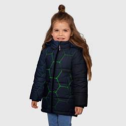 Куртка зимняя для девочки Honeycombs green, цвет: 3D-красный — фото 2
