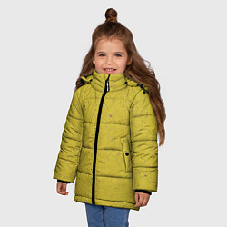 Куртка зимняя для девочки Рябь - зеленовато-желтый и фиолетовый - узор Хуф и, цвет: 3D-светло-серый — фото 2