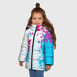 Куртка зимняя для девочки Akira neon gradient style: по-вертикали, цвет: 3D-черный — фото 2