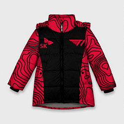 Куртка зимняя для девочки T1 форма red, цвет: 3D-светло-серый