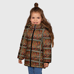 Куртка зимняя для девочки Разноцветные мозаичные кубы, цвет: 3D-светло-серый — фото 2