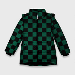 Куртка зимняя для девочки Паттерн Танджиро Камадо, цвет: 3D-черный