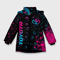 Зимняя куртка для девочки Toyota - neon gradient: надпись, символ