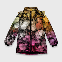Куртка зимняя для девочки Яркий фон боке, цвет: 3D-черный