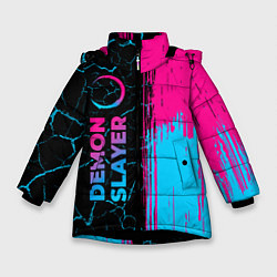 Зимняя куртка для девочки Demon Slayer - neon gradient: по-вертикали