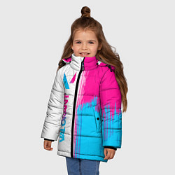 Куртка зимняя для девочки Valorant neon gradient style: по-вертикали, цвет: 3D-черный — фото 2