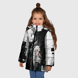 Куртка зимняя для девочки Охотник в маске кицунэ, цвет: 3D-светло-серый — фото 2