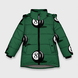 Куртка зимняя для девочки Крутой бильярдист, цвет: 3D-светло-серый