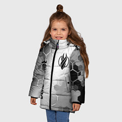 Куртка зимняя для девочки Dead Space glitch на светлом фоне: надпись, символ, цвет: 3D-черный — фото 2