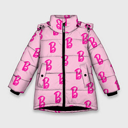 Куртка зимняя для девочки Барби паттерн буква B, цвет: 3D-черный