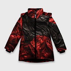 Куртка зимняя для девочки Black red texture, цвет: 3D-черный
