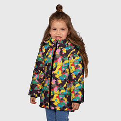Куртка зимняя для девочки Модный красочный камуфляж, цвет: 3D-светло-серый — фото 2