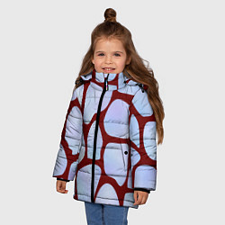 Куртка зимняя для девочки Клеточная ткань, цвет: 3D-черный — фото 2