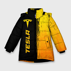 Зимняя куртка для девочки Tesla - gold gradient: по-вертикали