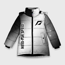 Зимняя куртка для девочки Need for Speed glitch на светлом фоне: надпись, си