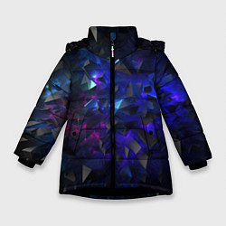 Куртка зимняя для девочки Обломки камней, цвет: 3D-черный