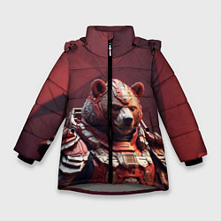 Куртка зимняя для девочки Бронированный медведь, цвет: 3D-светло-серый