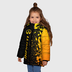Куртка зимняя для девочки Infiniti - gold gradient: по-вертикали, цвет: 3D-черный — фото 2