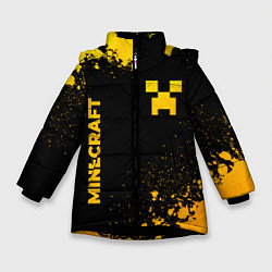 Зимняя куртка для девочки Minecraft - gold gradient: надпись, символ