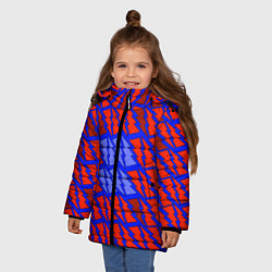 Куртка зимняя для девочки Ретро молнии красно-синие, цвет: 3D-светло-серый — фото 2