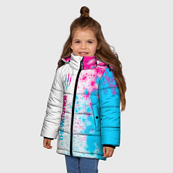 Куртка зимняя для девочки The Witcher neon gradient style: по-вертикали, цвет: 3D-черный — фото 2