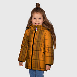 Куртка зимняя для девочки Текстура бревна вертикальные, цвет: 3D-красный — фото 2