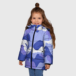Куртка зимняя для девочки Камуфляжный узор голубой, цвет: 3D-красный — фото 2