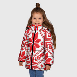 Куртка зимняя для девочки Национальный, цвет: 3D-светло-серый — фото 2