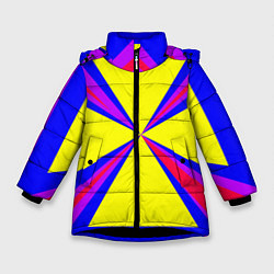 Куртка зимняя для девочки Абстракция геометрическая, цвет: 3D-черный