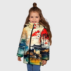 Куртка зимняя для девочки Краски природы, цвет: 3D-светло-серый — фото 2