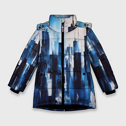 Зимняя куртка для девочки Мегаполис акварелью