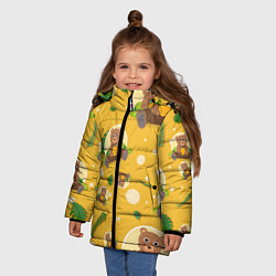 Куртка зимняя для девочки Мишка с ульем, цвет: 3D-красный — фото 2